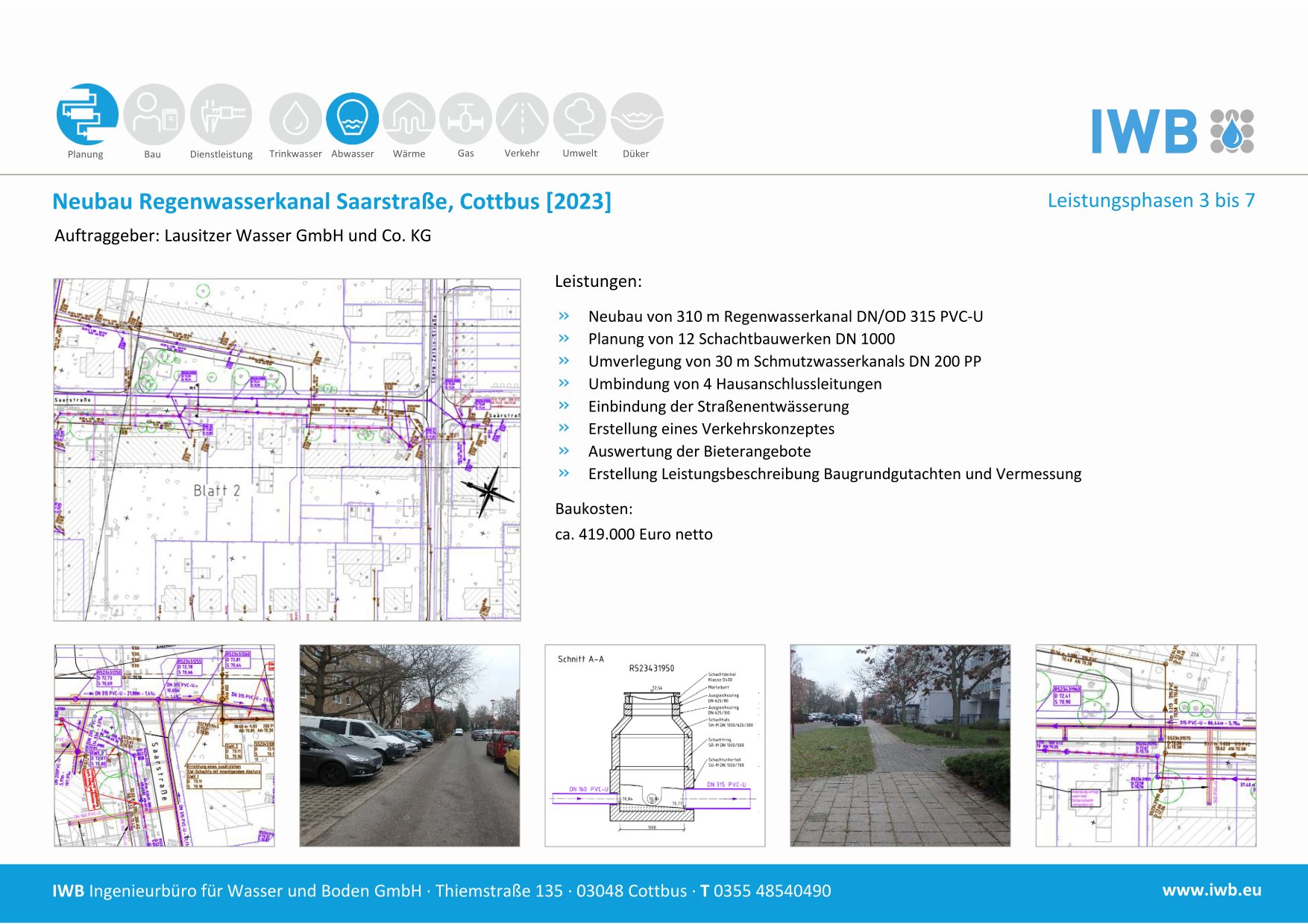 Neubau Regenwasserkanal Saarstraße, Cottbus - LWG [2023] 